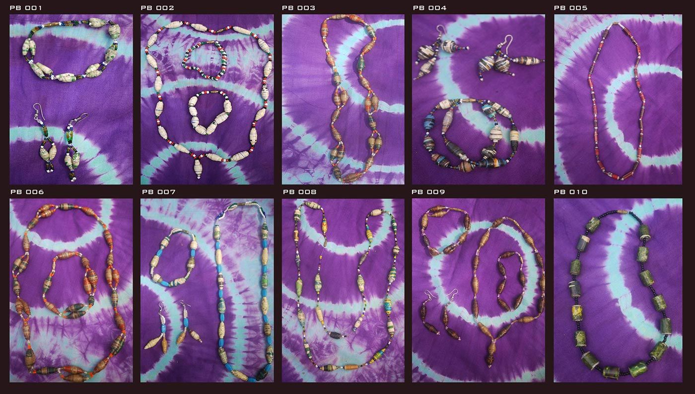 product-necklaces paper bead necklaces to support women-lead projects in Kenya