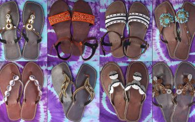 The leather sandals are culturally associated with coastal communities